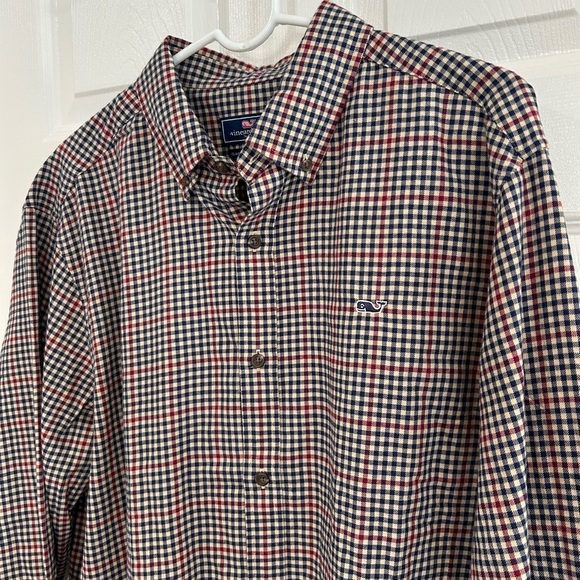 Vineyard Vine's NEW Mens Classic Fit Whale Button Up Flannel Plaid Shirt XL - Picture 5 of 14
